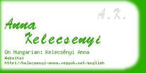 anna kelecsenyi business card